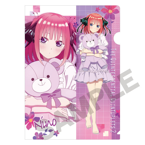 『五等分の花嫁∬』シングルクリアファイル 中野二乃 ぬいぐるみ抱っこ